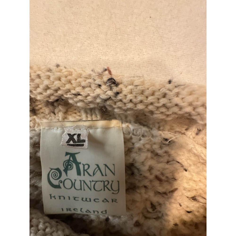 Aran Country Kids Isles Sheep Knitwear 100% Merino Wool Cream XL - Picture 7 of 10